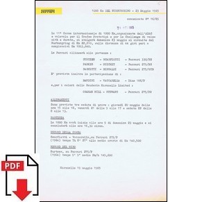 1965 Ferrari press release n16/65 1000 km del Nurburgring (Comunicato stampa) PDF (it)